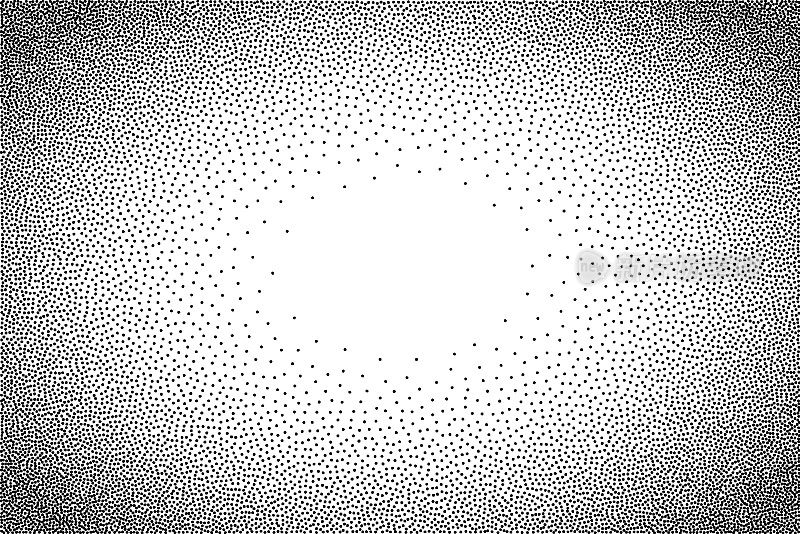 点状矢量纹理梯度背景-黑色的点在白色的背景