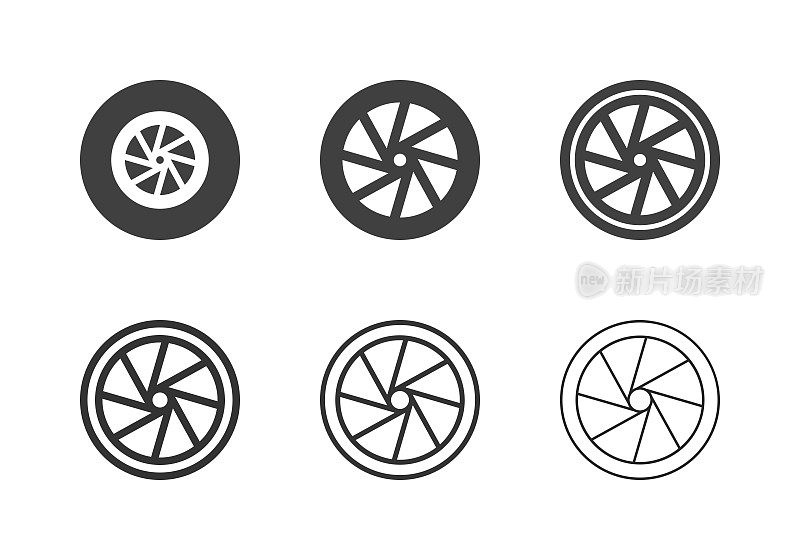自行车车轮图标-多系列