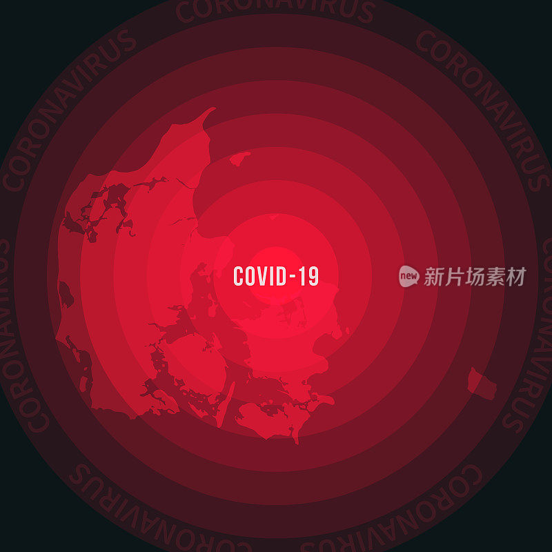 丹麦的COVID-19传播地图。冠状病毒爆发