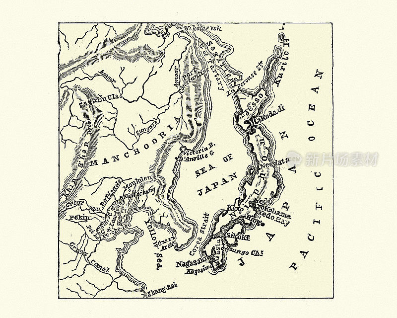 19世纪日本的古地图