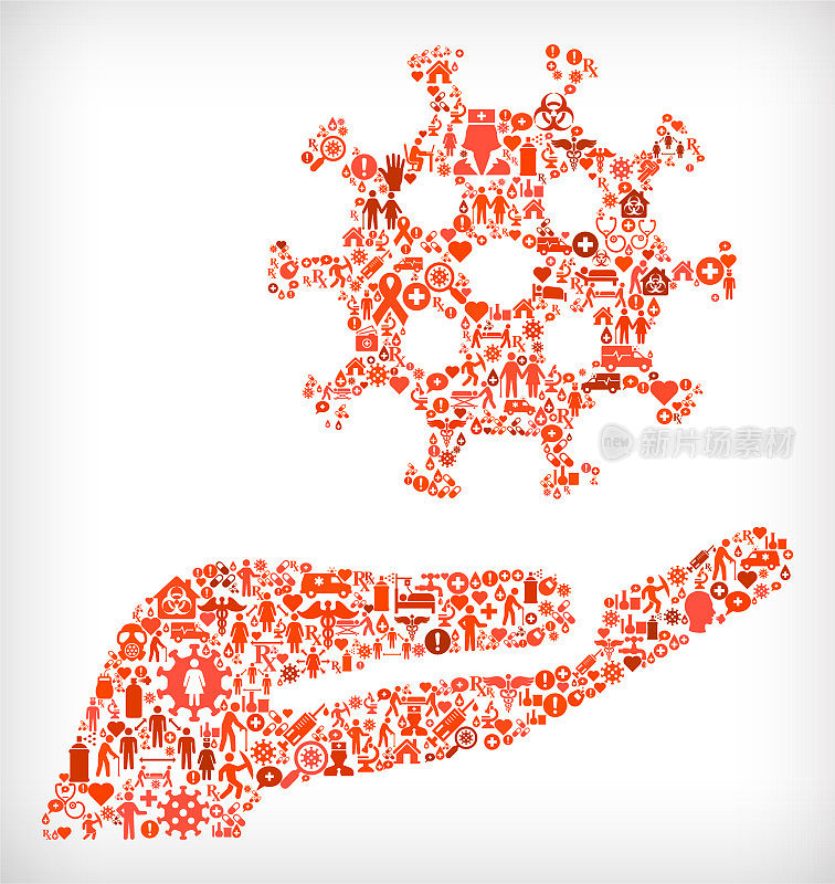 流感冠状病毒图标模式