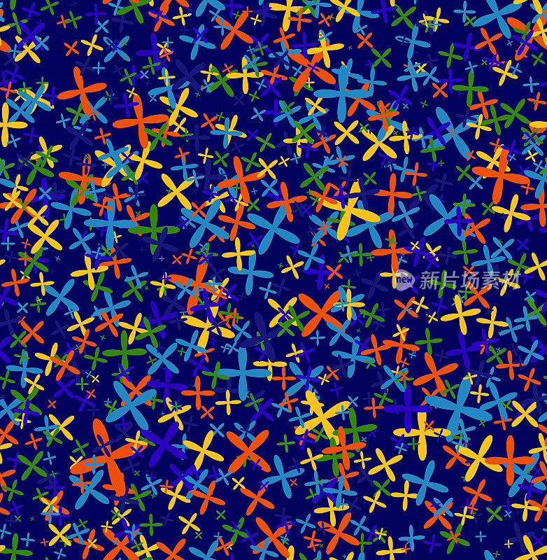 无缝几何多色图案