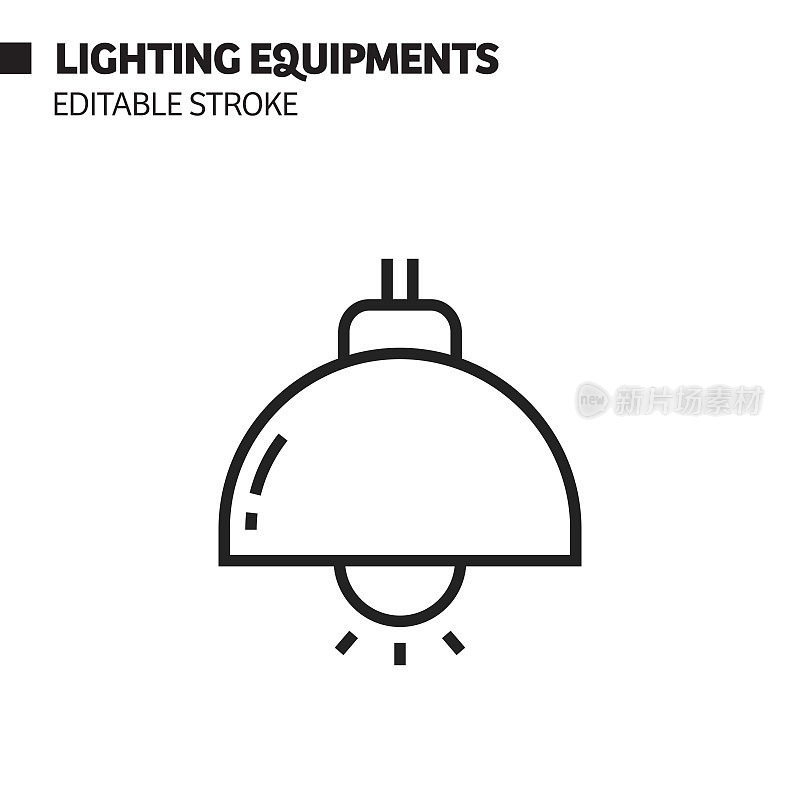 吊灯线图标，轮廓矢量符号插图。