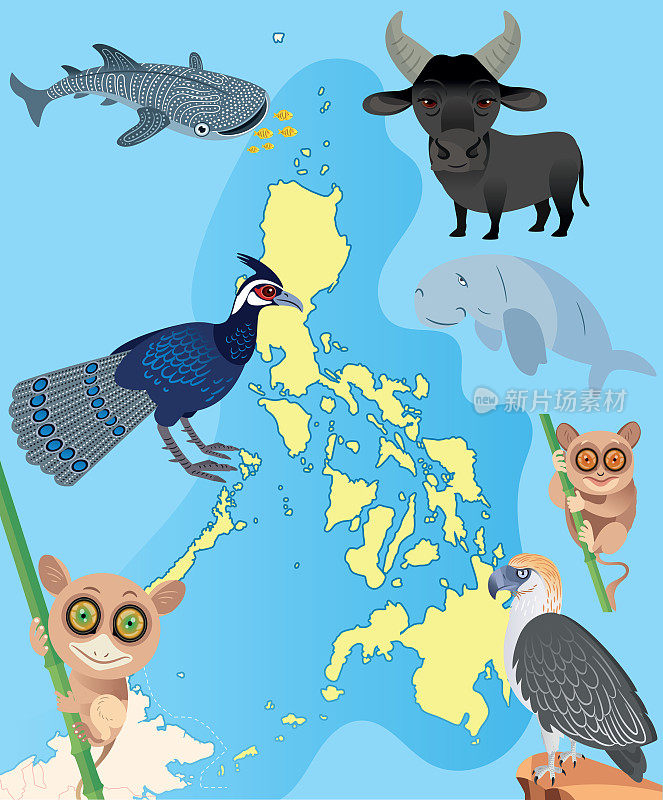 菲律宾动物和地图