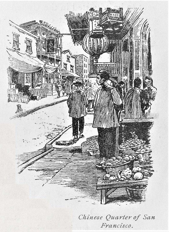 加利福尼亚州旧金山的唐人街1848年