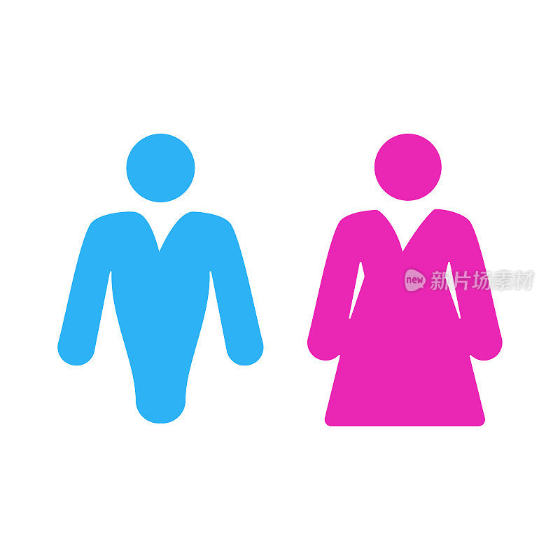 男性和女性偶像。男性和女性图标白色背景上的孤立标志