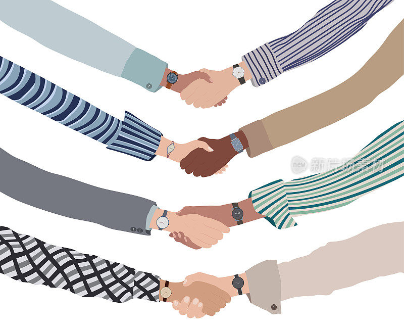 商业或金融人士之间要密切握手。伙伴关系的概念-沟通-交易-成功和商人之间的协议。顾问与客户握手。孤立的