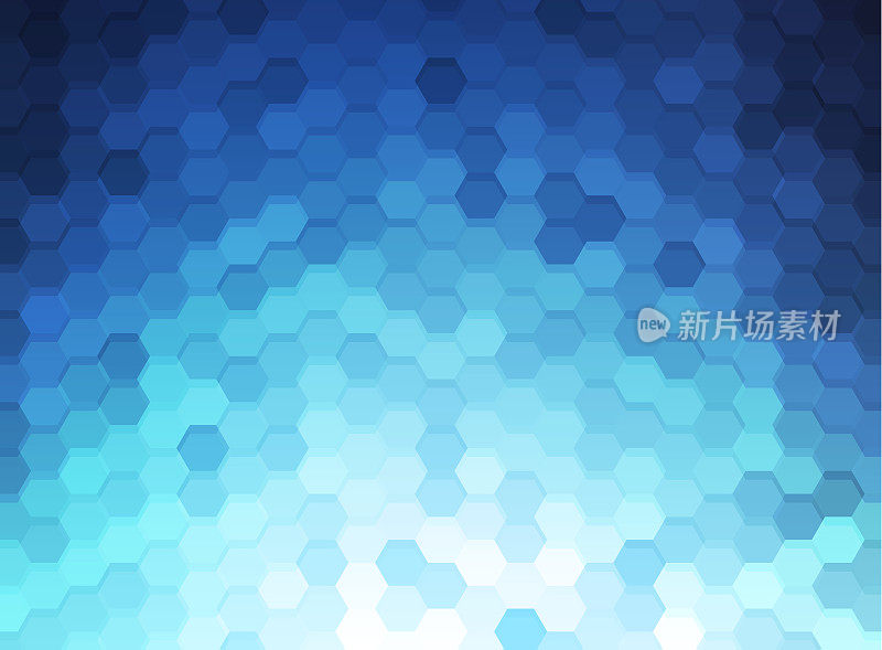 蓝色抽象六边形背景
