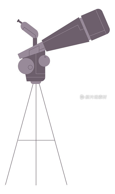 望远镜图标。天文空间研究光学工具