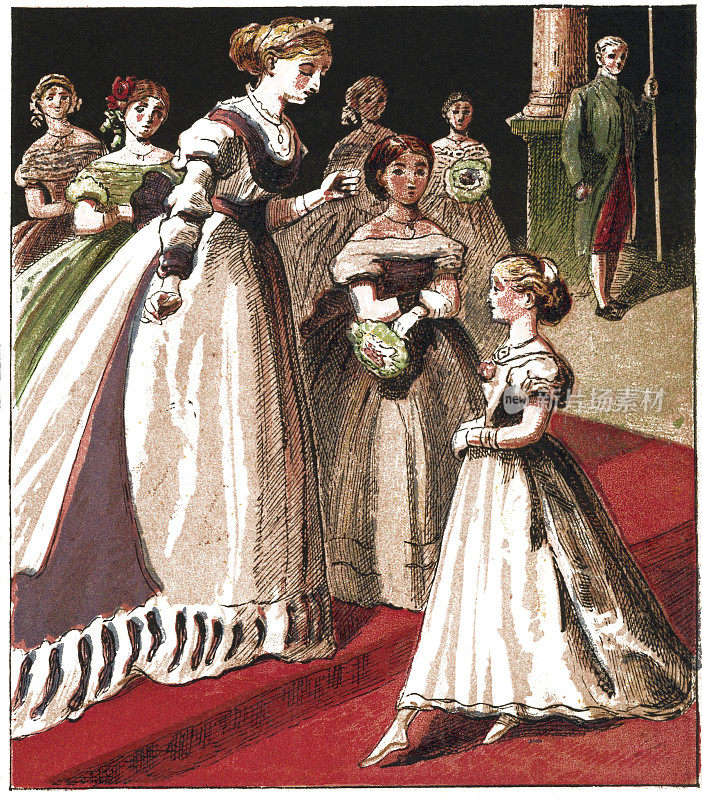 两个维多利亚时代的英国女孩被赠送给尤金妮王后的彩色照相术