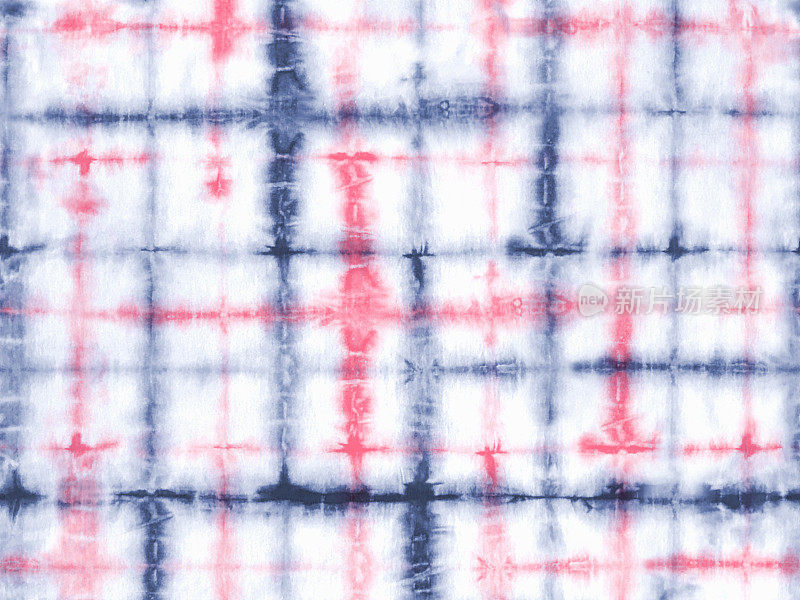 扎染shibori图案。抽象扎染技术手工染色织物。