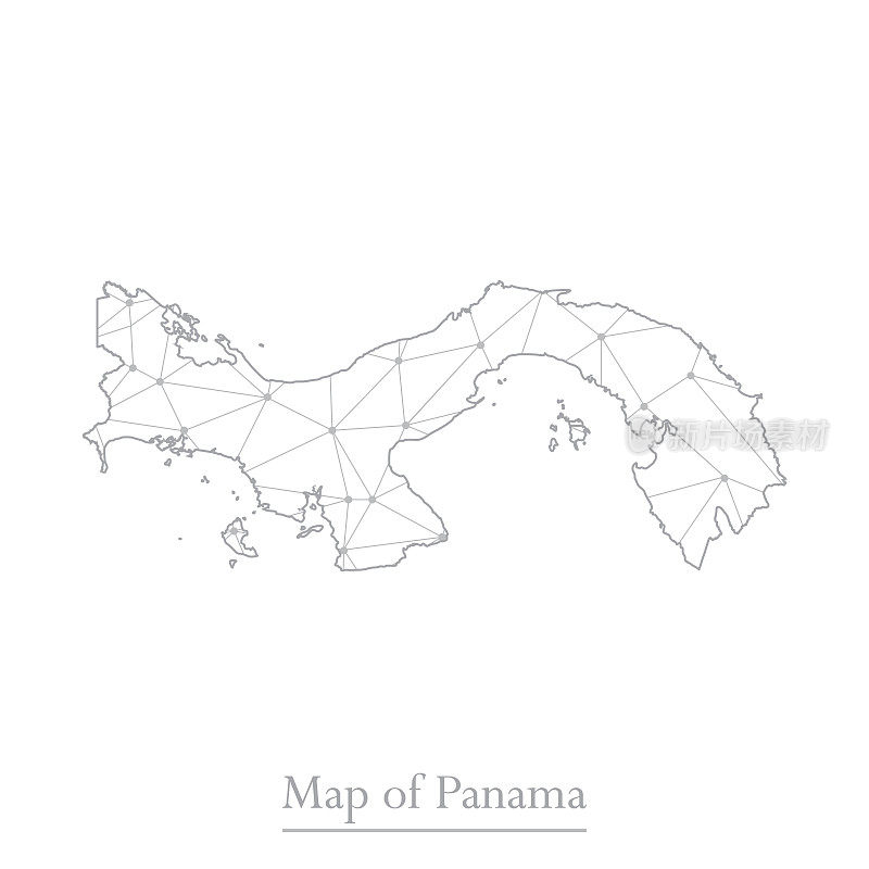 巴拿马多边形抽象矢量地图。