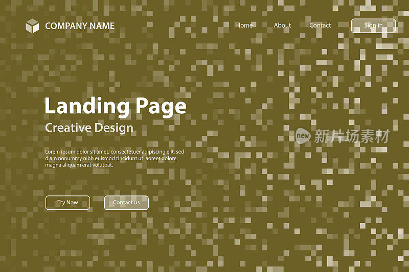 登陆页面模板-抽象像素背景与棕色梯度-新潮的背景