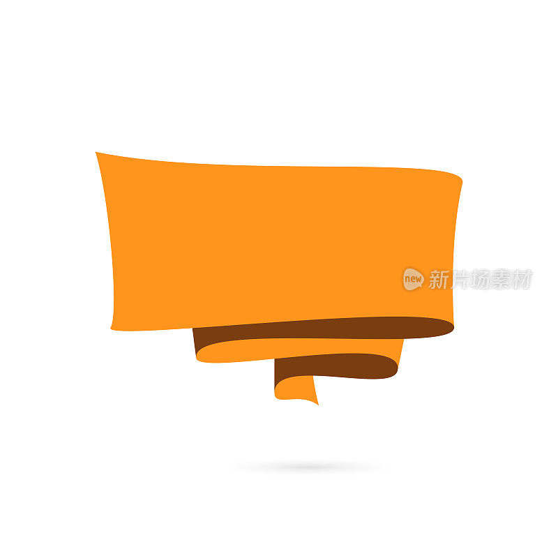 橙色横幅-白色背景上的设计元素