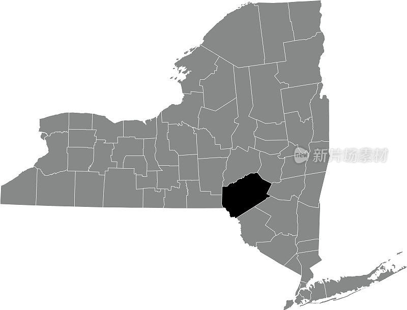 美国纽约德拉瓦县的位置地图