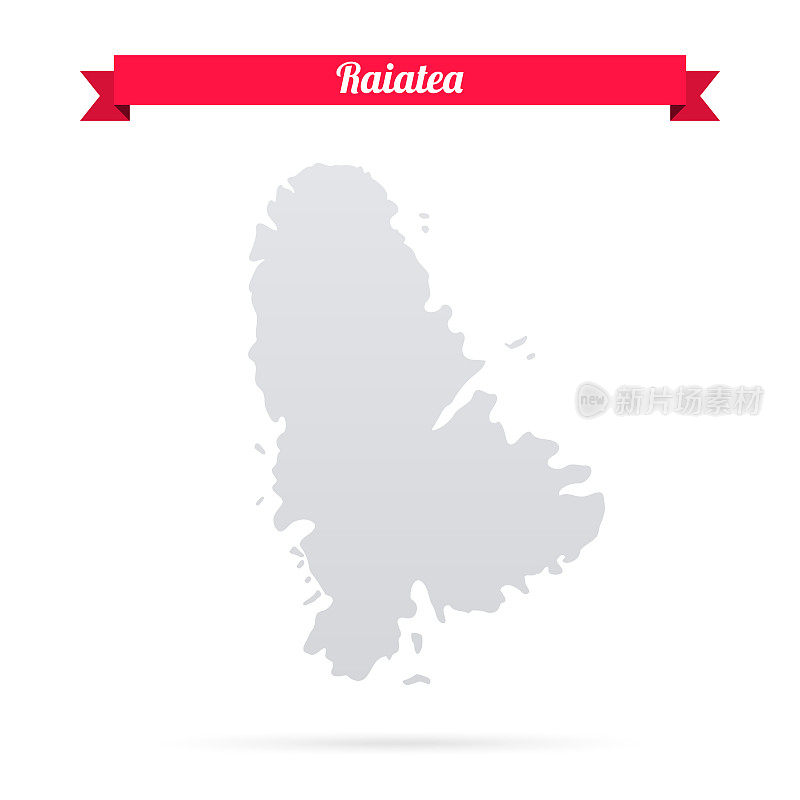 Raiatea地图在白色背景和红色横幅
