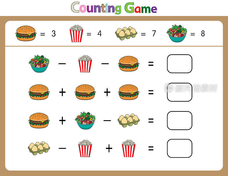 教育插图匹配的词语为幼儿。学习单词搭配图片。如食品类别所示