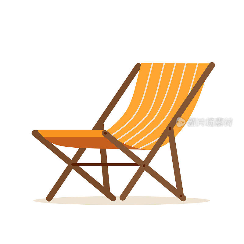 夏日露台的家具图标。海滩度假用的餐厅或咖啡馆木椅。