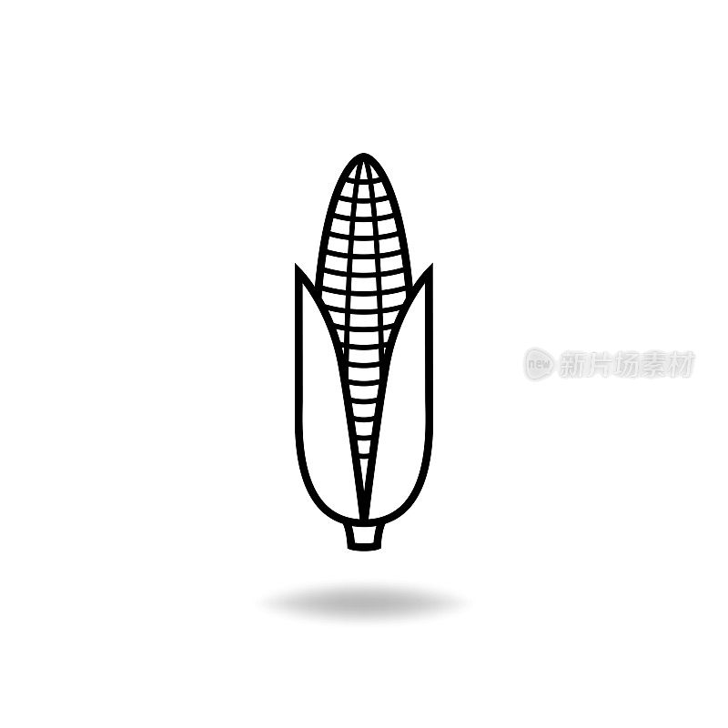 白色背景上的玉米图标。玉米标志设计。