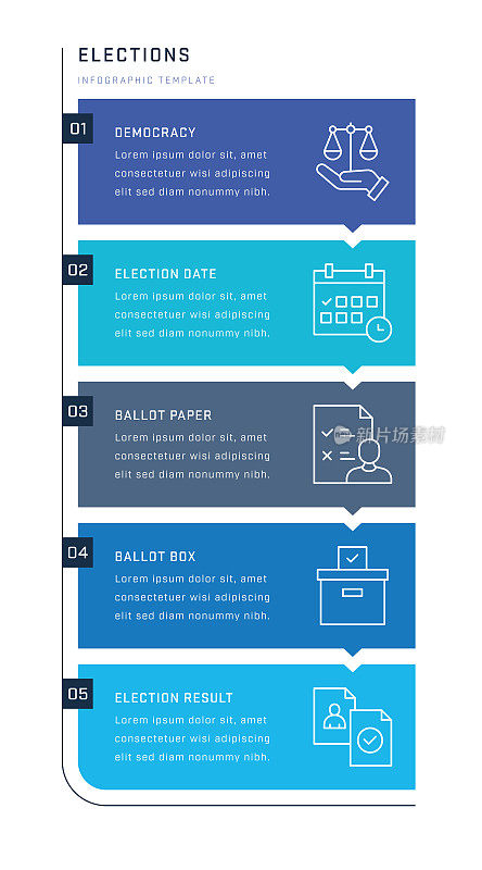 选举垂直信息图表设计