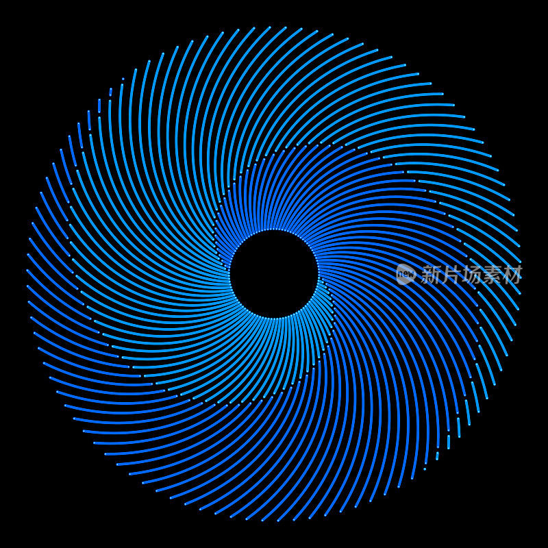 蓝色褪色的漩涡图案，由曲线和圆点组成