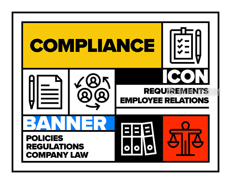 合规线图标集和横幅设计
