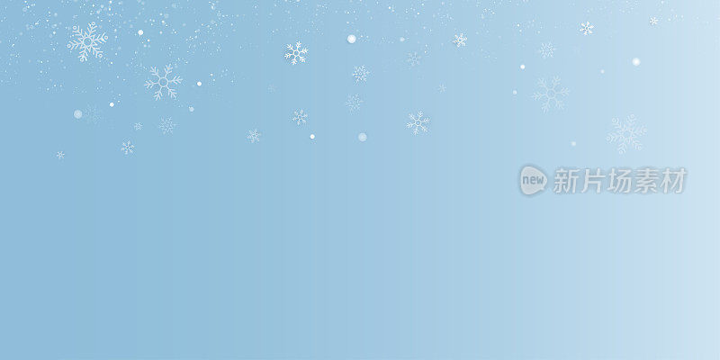 抽象的白色降雪背景。新年快乐