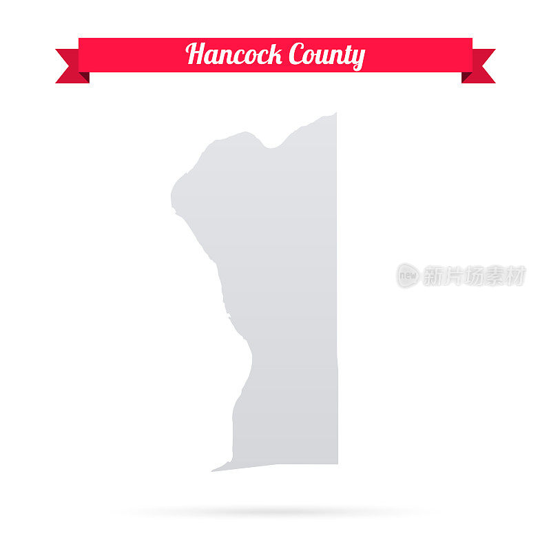 西弗吉尼亚州汉考克县。白底红旗地图