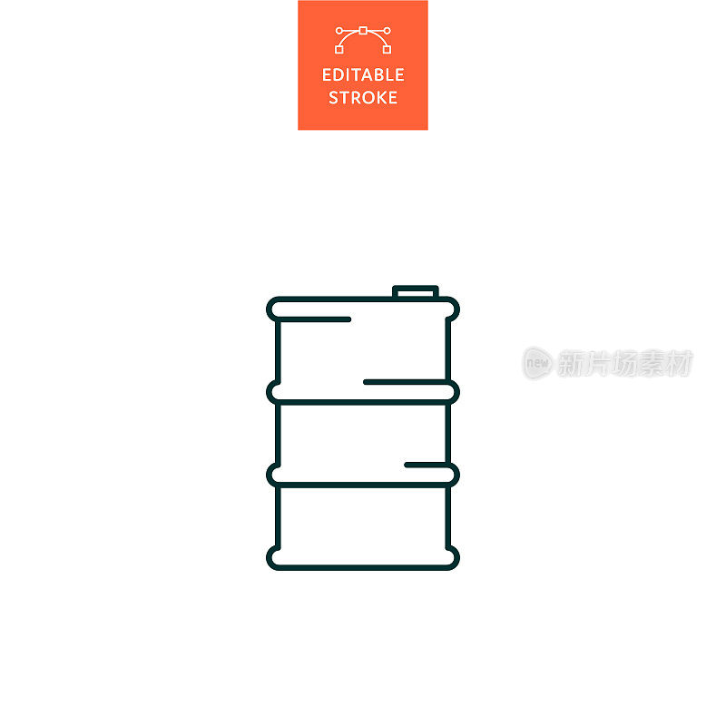 具有可编辑笔画的油桶线图标。Icon适用于网页设计、移动应用、UI、UX和GUI设计。