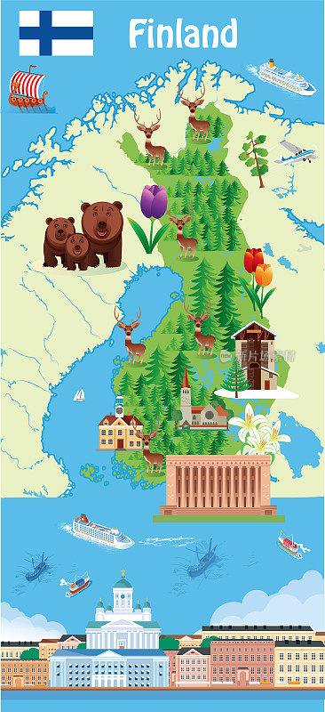 芬兰卡通地图
