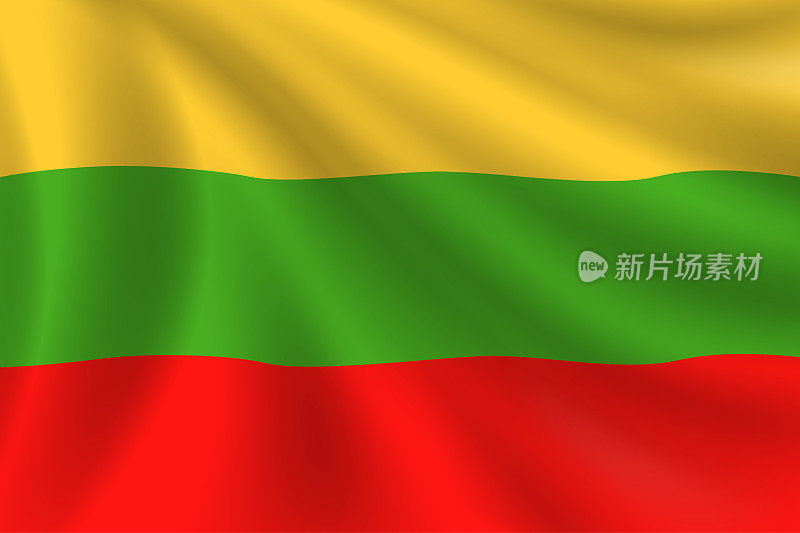 立陶宛国旗。立陶宛国旗。矢量标志背景。股票插图