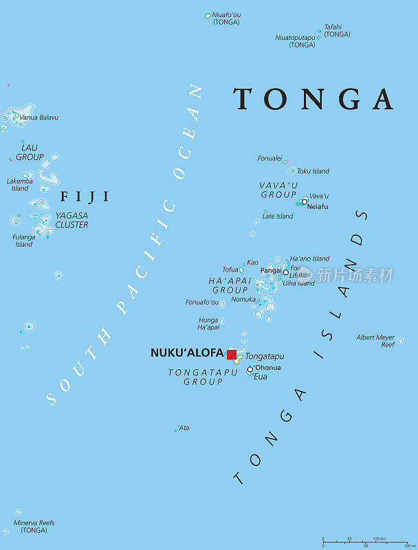 汤加政治地图
