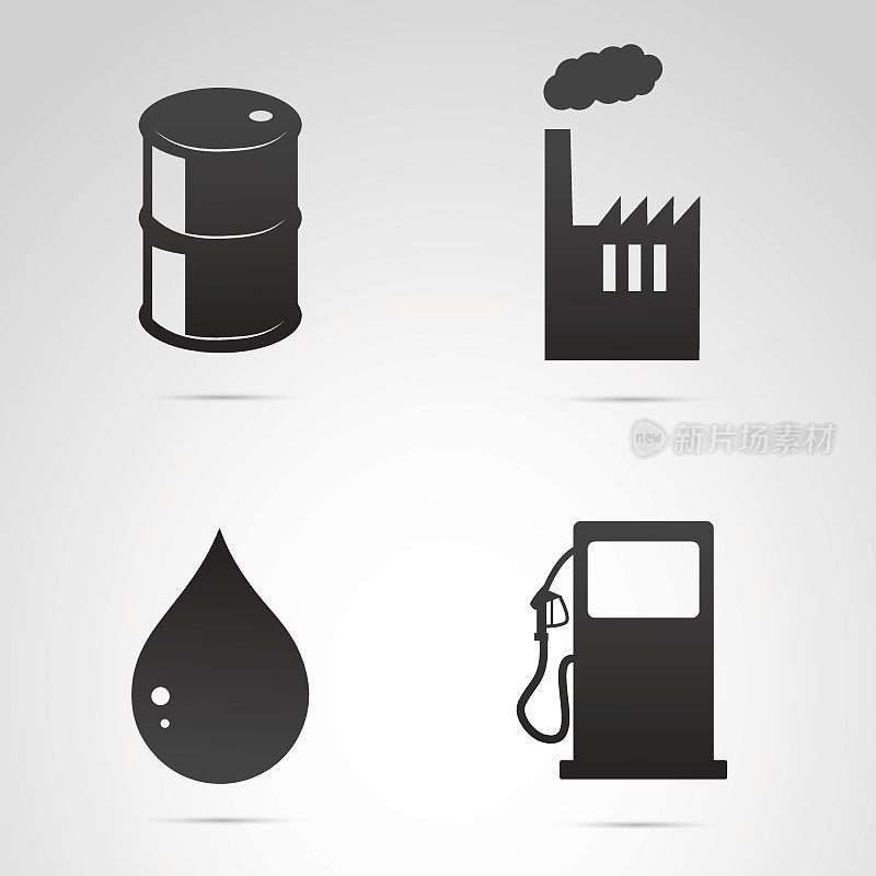 石油工业矢量图标集。