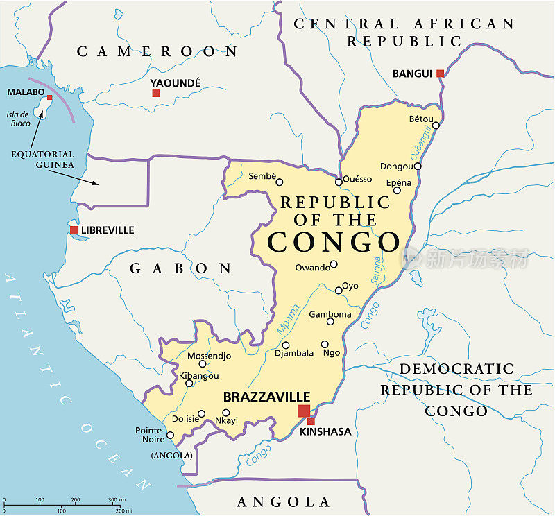 刚果共和国政治地图
