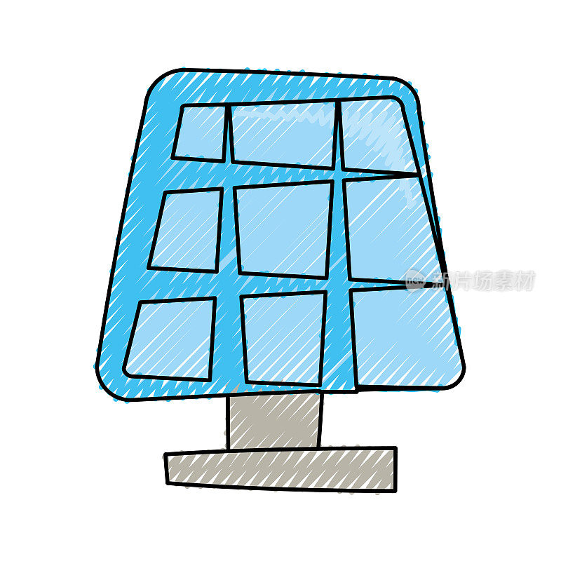 太阳能电池板能源卡通