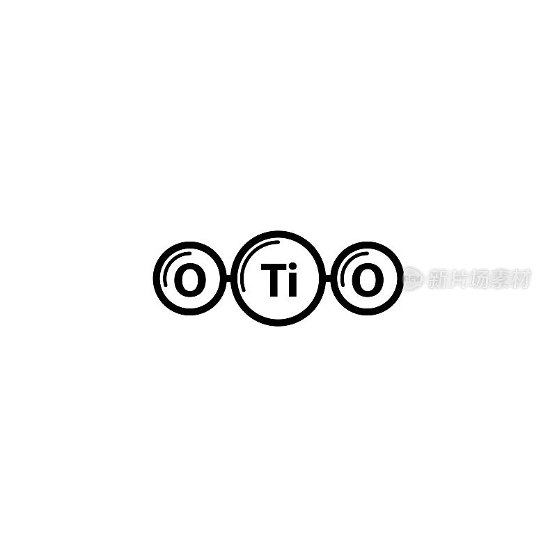 TiO2钛的图标-矢量插图。