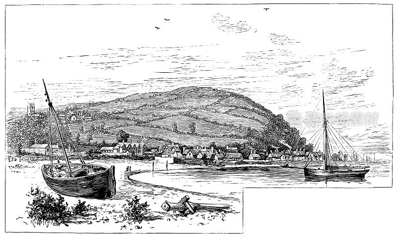 英格兰萨默塞特的Minehead镇――19世纪