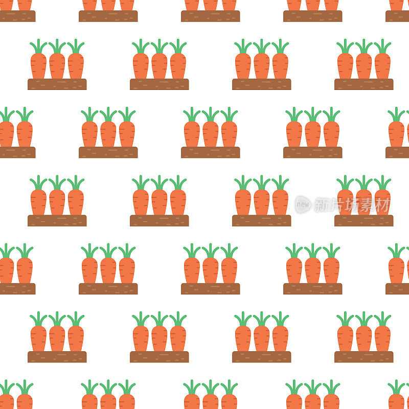 园艺图标无缝模式,胡萝卜