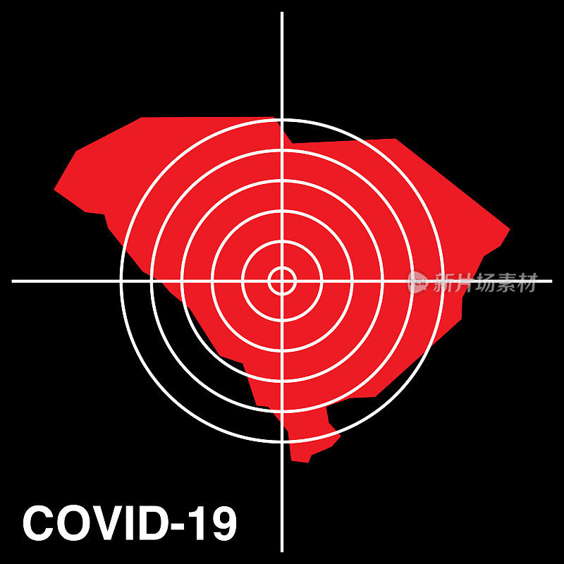 COVID-19南卡罗来纳州目标地图图标