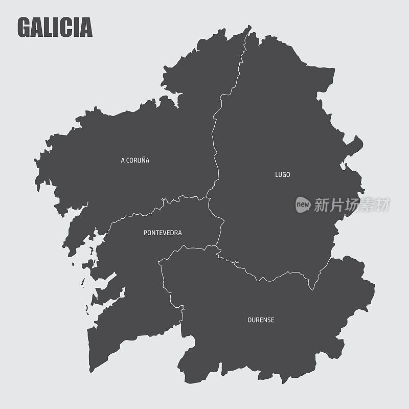 加利西亚地区地图
