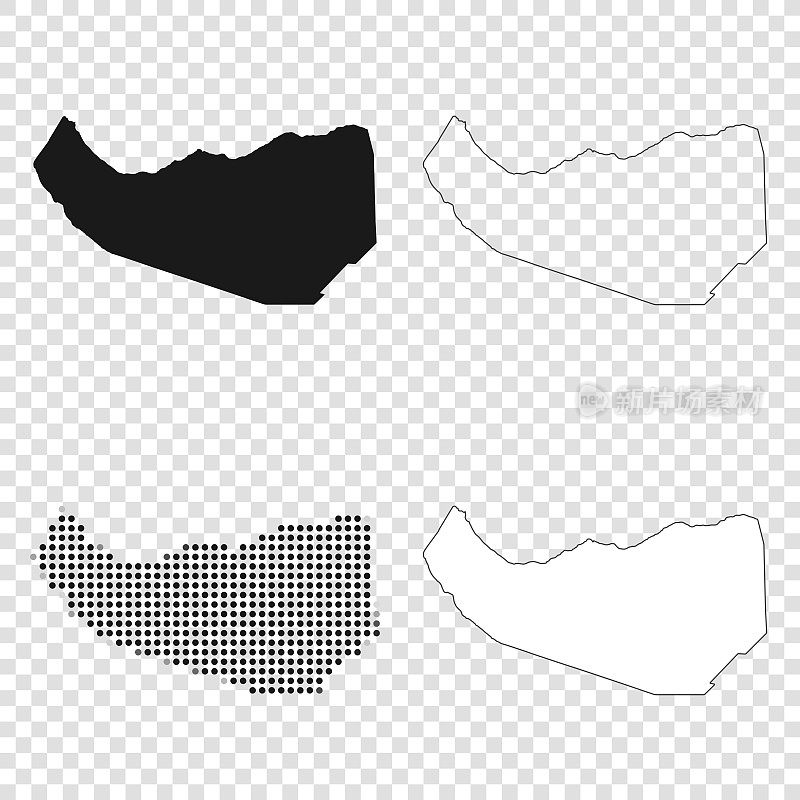 索马里兰地图设计-黑色，轮廓，马赛克和白色