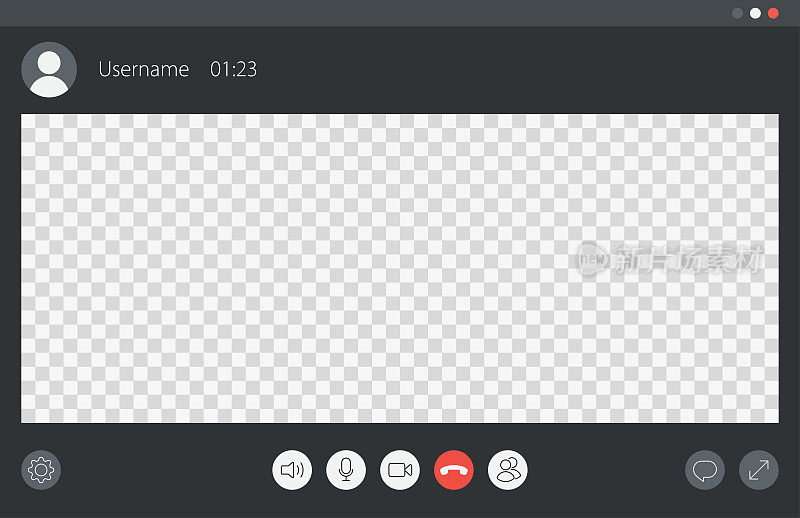 视频聊天会议用户界面-视频通话窗口-矢量插图
