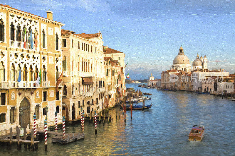有圣玛丽亚德拉礼炮的，威尼斯，意大利大运河宫殿