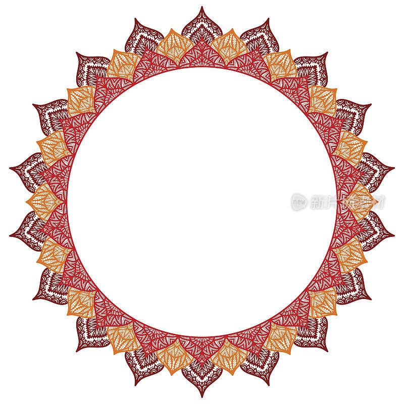 曼荼罗-圆形框架为您的文本。