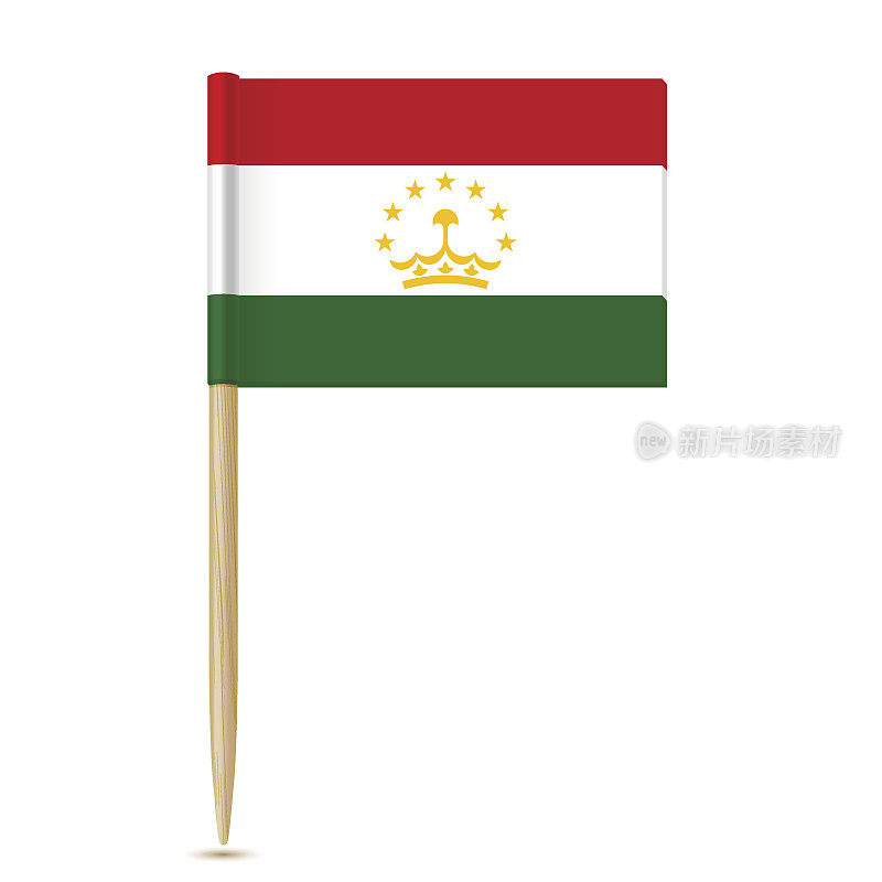 塔吉克斯坦国旗牙签白底10eps