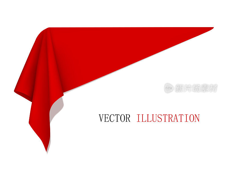 红色折叠布，飞升织物，纺织品覆盖。为任何物体披风。