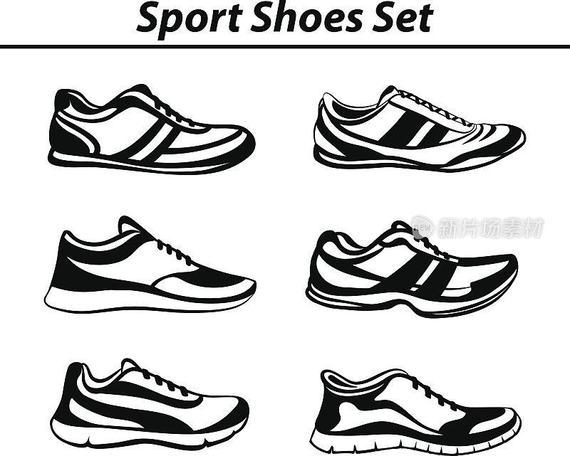 健身运动鞋，训练健身运动鞋套剪影