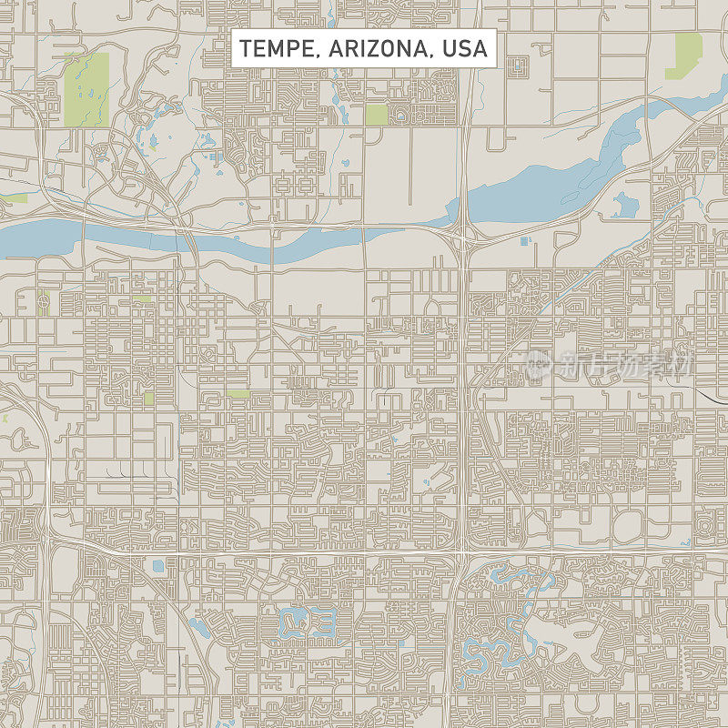 坦佩亚利桑那州美国城市街道地图