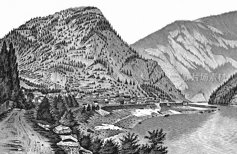 耶鲁城位于加拿大不列颠哥伦比亚省的落基山脉中，建于19世纪