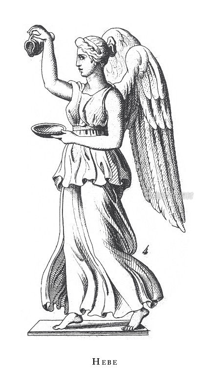 《古典传说与神话人物雕刻古董插图》，1851年出版
